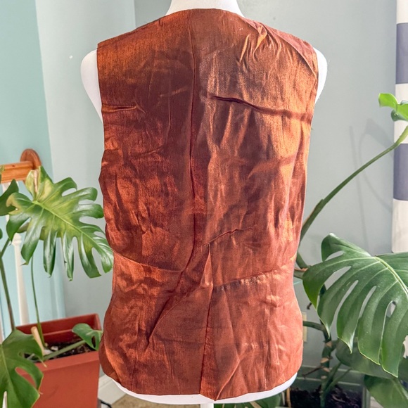 Women's Sleeveless Button-Up Top - Rust Vintage Y2K 2000’s Worthington - Picture 4 of 8